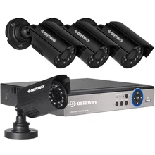 DEFEWAY 1200TVL 720P HD Outdoor Home Security Camera System 4CH 1080N HDMI DVR CCTV Video Surveillance Kit AHD Camera Set