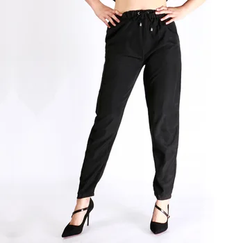 

2020 new European and American chiffon trouses large size elastic waist thin women's casual pants 9567