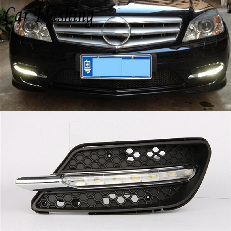1 комплект светодиосветодиодный для Mercedes W204 c260 C300 Sport 2007 2008 2009 2010 2011 дневной свет