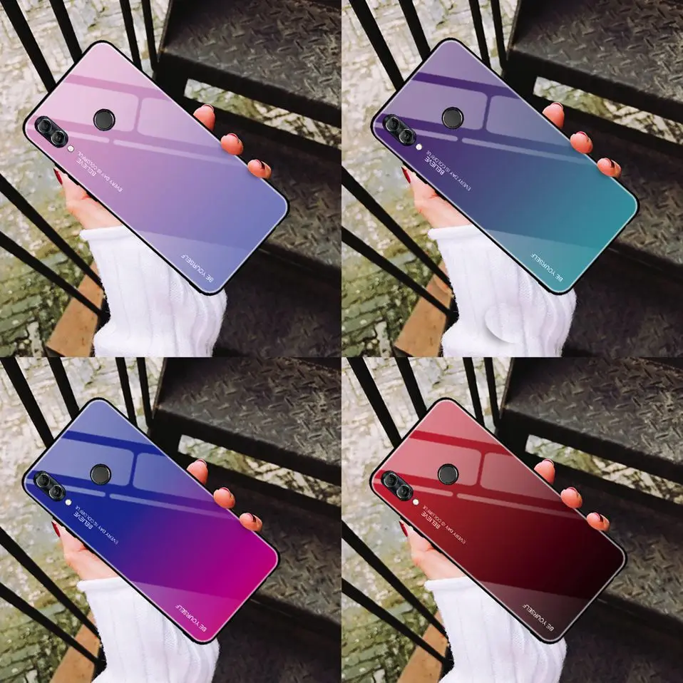 Gradient Glass Case For Huawei Honor 8X 10 Lite Coque Luxury Phone Case For Huawei Honor 10 9 Lite 8A V20 Note 10 8X Max Y9 2019 (9)