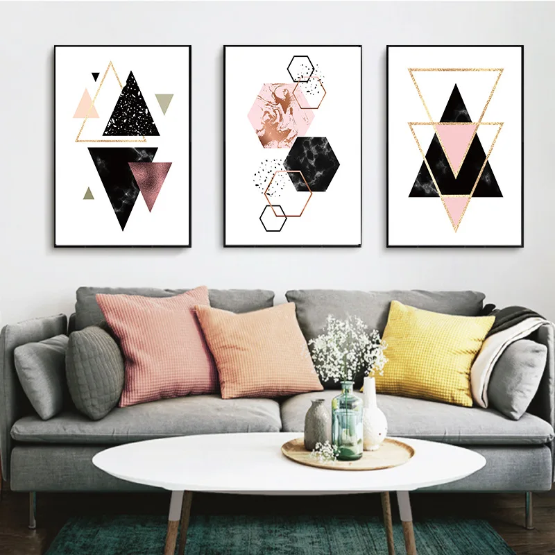 

Geometry Abstract Minimalist Wall Art Canvas Nordic Poster Prints Abstract Painting Wall Picture for Living Room Home Decoration
