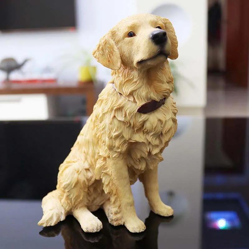 Mnotht 1/6 золотистый ретривер модель игрушки в виде животных собака смолы мини сцена