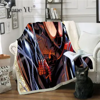 

Double-layer Thickened Blanket Sofa Cover Blanket Cotton Fleece 3d Printing Spider-man Series Multipurpose Blanket