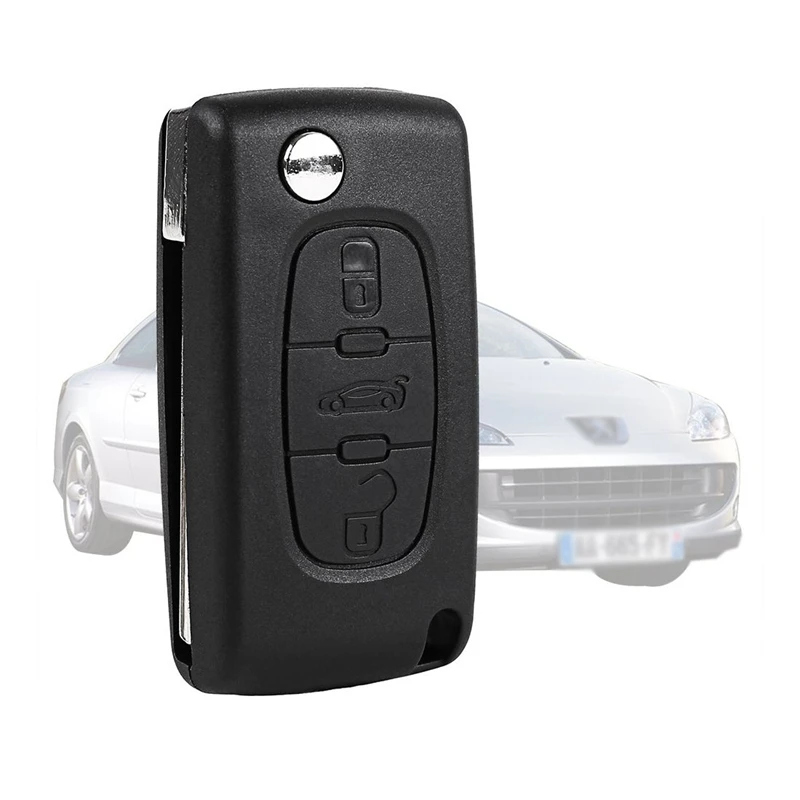 

Key remote shell for Peugeot 407 and 407 SW foldable 3 buttons