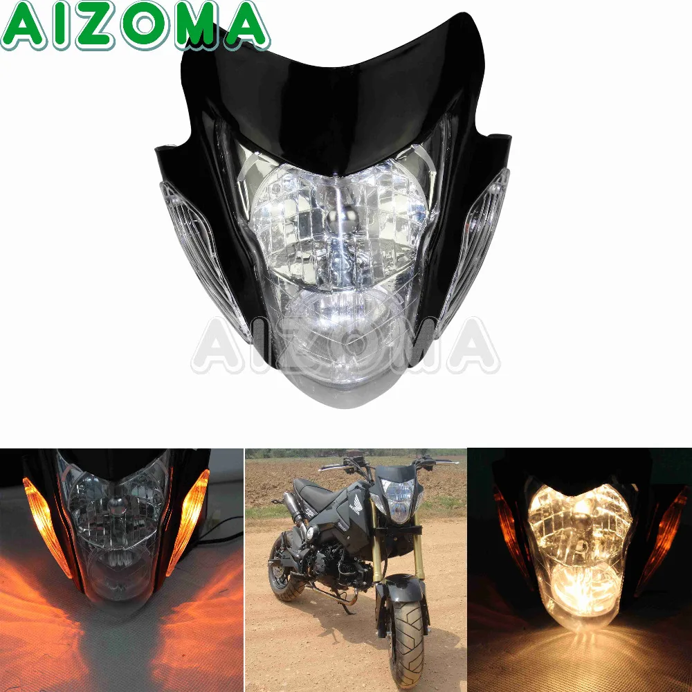 

Black Dual Sport Motocross Headlight 12v Bulbs Headlamp Dirt Bike Naked Motorcycles Universal For Suzuki Yamaha XTZ WR TTR CBR