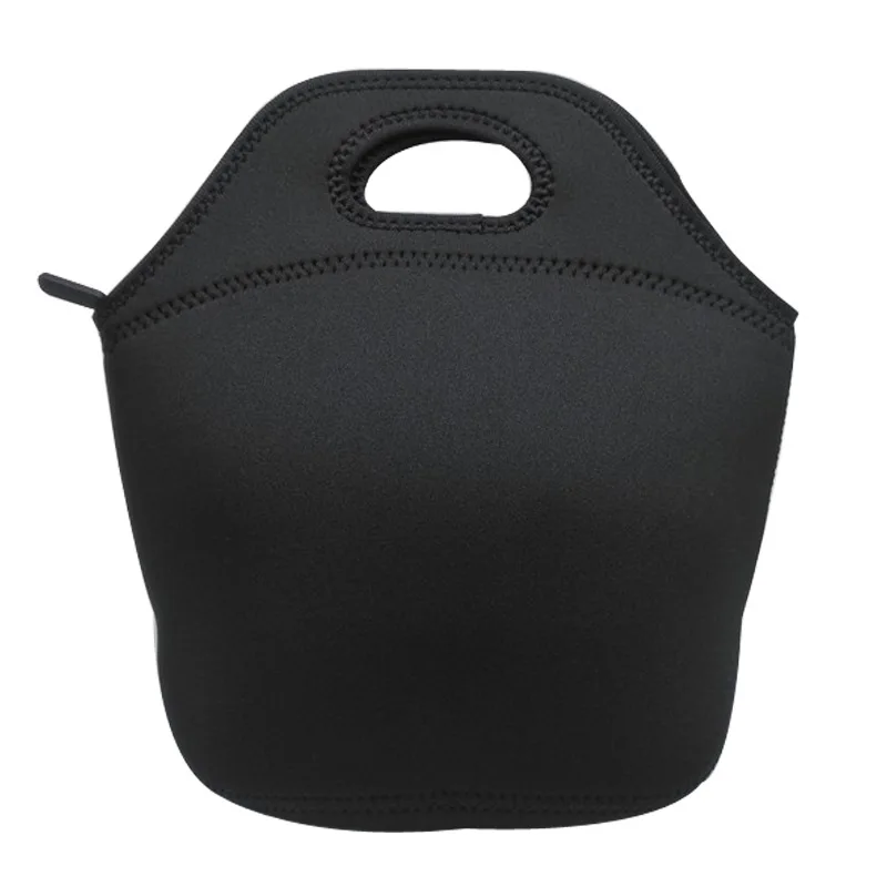 Monsisy Neoprene Lunch Bag for Women kids Men Cooler Lunch Box Bag Tote Portable Thermal Coffee Snack Food Picnic Bag Bolsa - Цвет: black