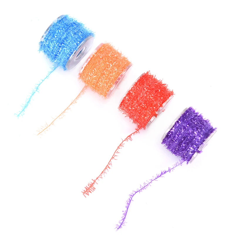 

1 Roll Spooled Cactus Tinsel Chenille Yarn Crystal Flash Spiky Fly Tying Yarn Bonefish Streamer Fly Tying Materials 8 Colors