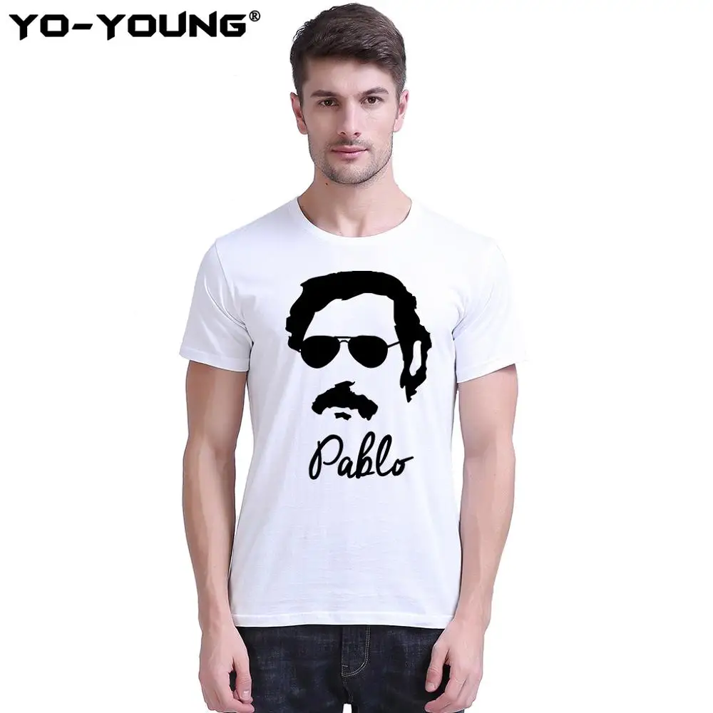 Yo young hombres camisetas Pablo Escobar diseño Casual Digital impreso 100%  180g algodón peinado verano Camisetas Hombre personalizado|Camisetas| -  AliExpress