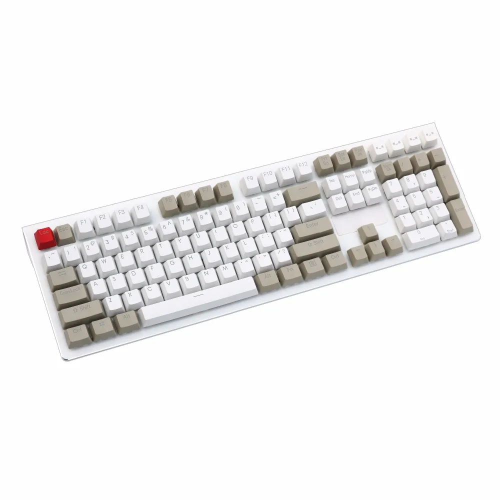 

Mechanical keyboard keycap OEM PBT Backlit 108 key Double-shot Retro Style Grey/White MX switch ANSI layout Only sell keycaps