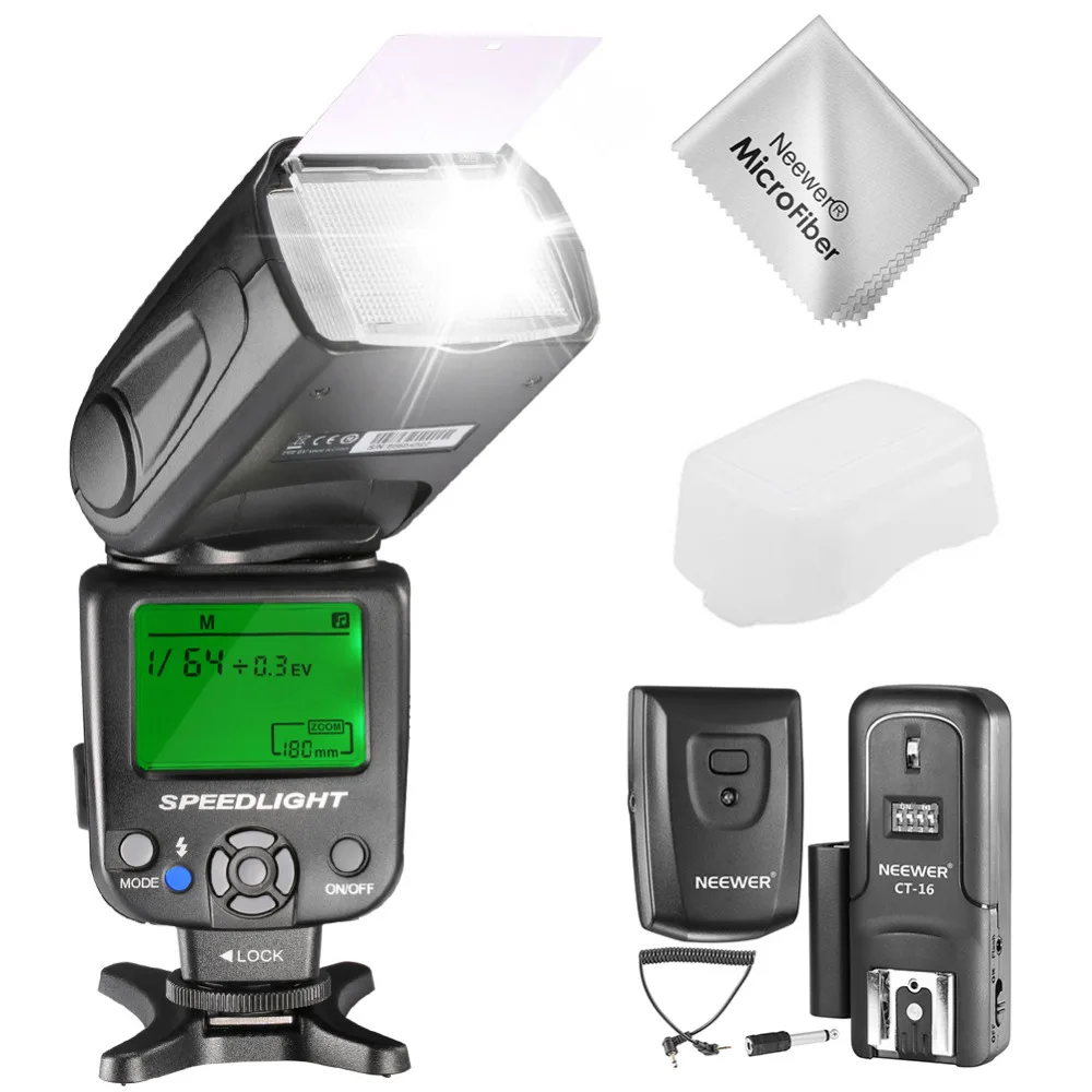 

Neewer NW620 Manual LCD Display Flash Speedlite Kit for Canon Nikon and Other DSLR Cameras NW620 GN58 Flash Hard Diffuser