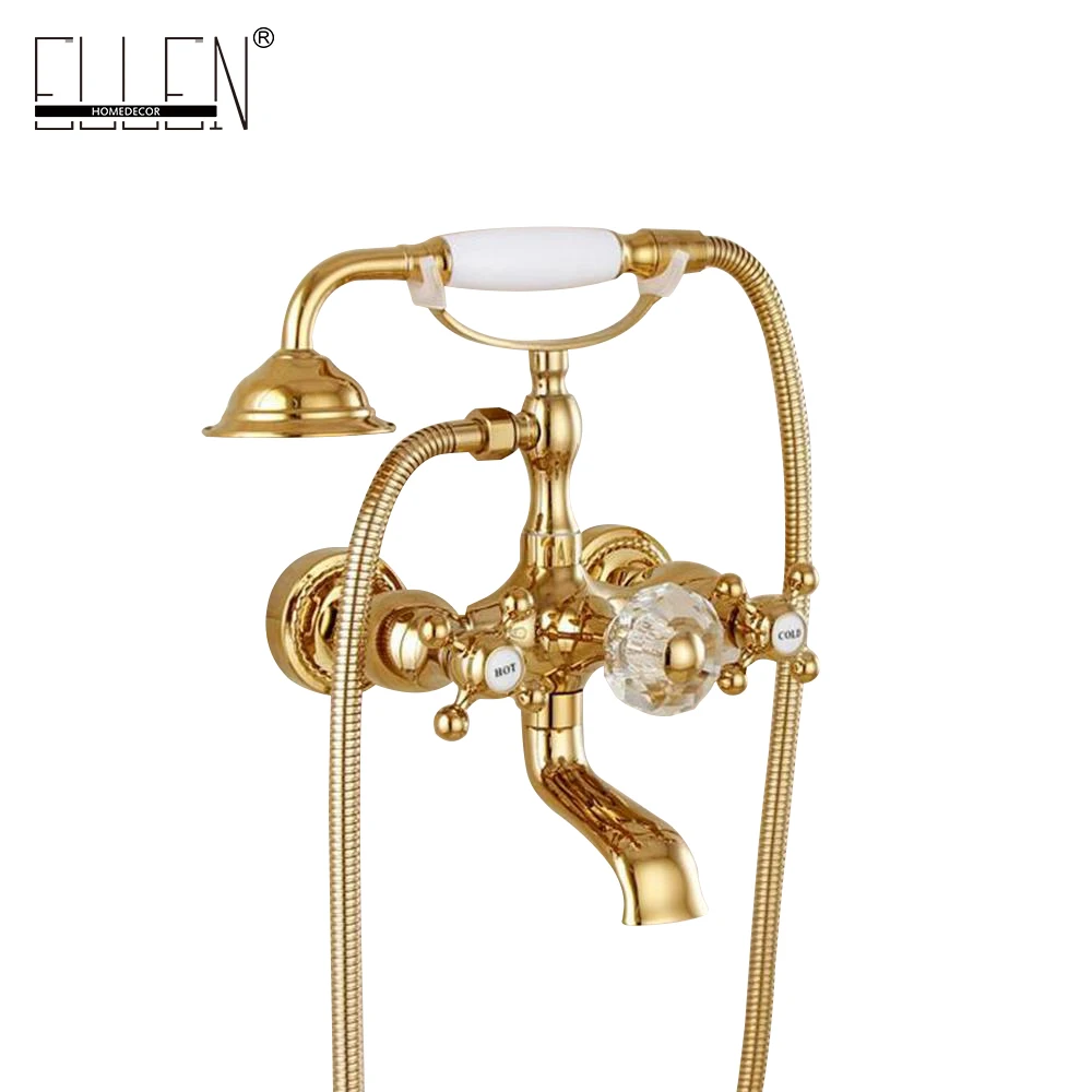 Kopen Goedkoop Luxe Kristal Handvat Bad Goud Messing Kraan Met