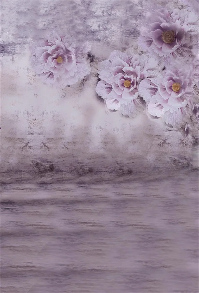 

Laeacco Flowers Painting Gradient Color Baby Portrait Photography Backgrounds Customized Photographic Backdrops For Photo Studio