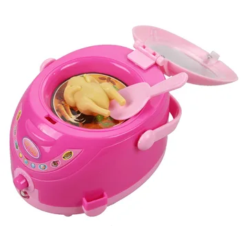 

Mini Plastic Rice Cookers Kids Pretend Play Toy Pink Simulation Food Cooker Girls Educational Playing House Game Toy