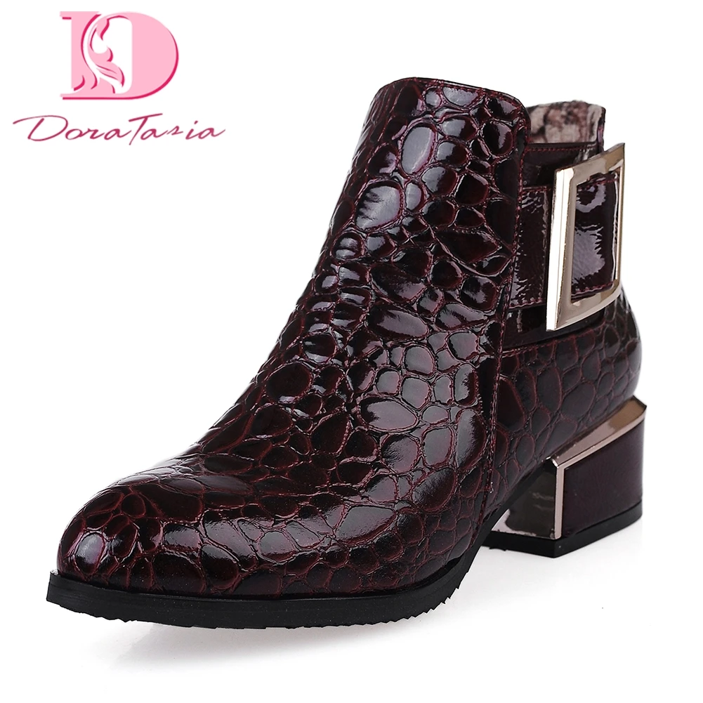 

Doratasia Brand New Large Size 34-43 Top Quality Women's Shoes Woman Ankle Boots Fashion Western Boots Woman Shoes