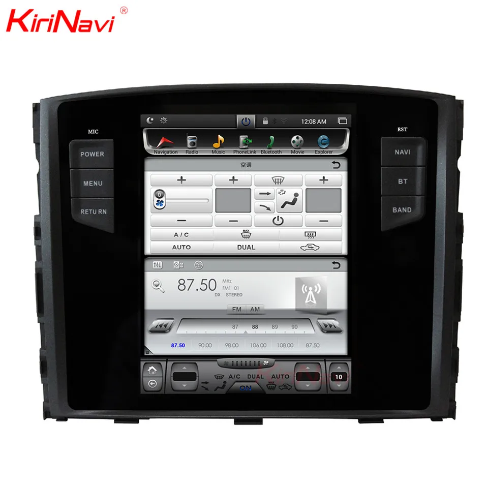 KiriNavi 10,4 ''2 din Android 7,1 Автомагнитола для Mitsubishi Pajero Android dvd-плеер Автомобильный мультимедийный Gps навигатор 2007+ wifi 4g