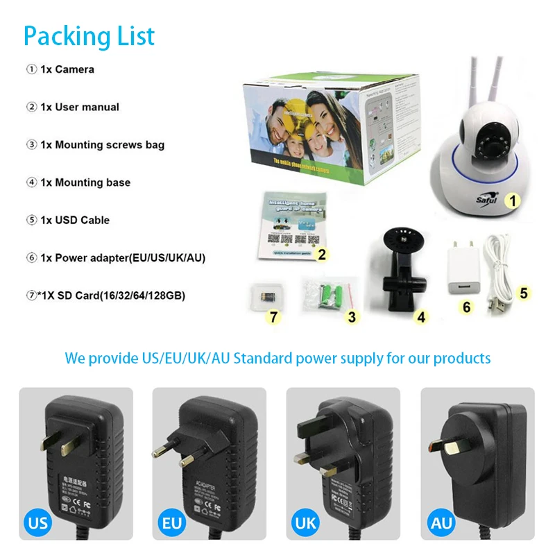 Беспроводная ip камера Saful Wi Fi 720P/960P/1080P Радионяня для домашней безопасности ночная