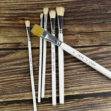 6 шт./компл. с плоской головкой Краски кисть из тонкой шерсти акварельных кистей для гуашь Краски ing школьные товары для рукоделия короткая ручка Ленточки