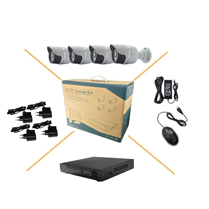 

P2P 4CH DVR HD 720P Night Vision LED CVI CCTV Outdoor Security Camera Kit