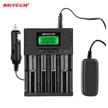 

NKTECH H4 Intelligent Battery Charger 4-Slot Car Chargers For Soshine 26650 18650 18500 14500 10440 AA Li-ion Polarity Detection