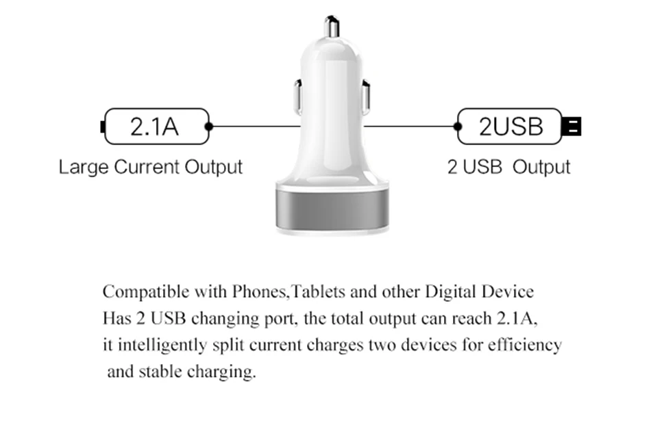 Автомобильное зарядное устройство LINGCHEN с двумя usb-портами для телефона, 5 В, 2,1 а, зарядное устройство для мобильного телефона, для iPhone, быстрое USB зарядное устройство, адаптер для автомобиля, для планшетов