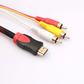

200pcs 5 feet 1.5M HDMI Male to 3RCA 3 RCA Video Audio AV Cable smooth surface cable