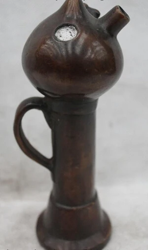 

wholesale factory 6"China Chinese Folk Bronze Lucky peach mouse incense burner Statue