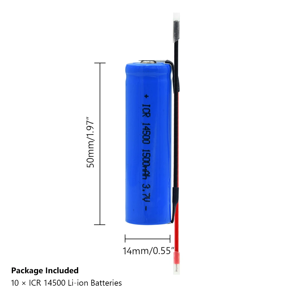 14500 литиевая батарея 3,7 V 1500mAh перезаряжаемая электронная сигарета батареи высокоразрядный ток+ DIY Linie для фонарика