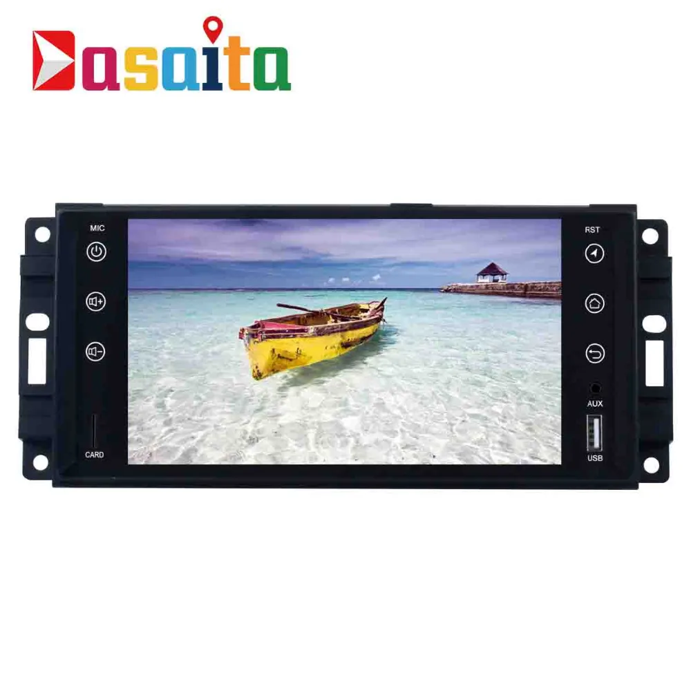 Top Dasaita 7" Android 8.1 Car GPS Player Navi for Jeep Chrysler Dodge with 2G+16G Quad Core NO DVD Radio Multimedia 4G 1