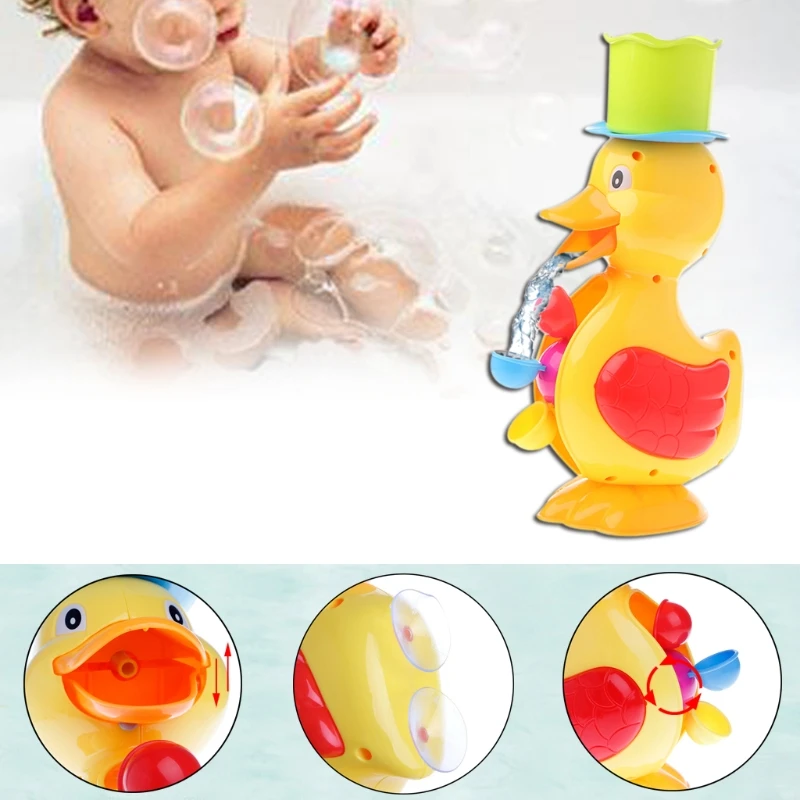 Cute Duck Bath Shower Wheel Toy Baby Children Water Spraying Tool