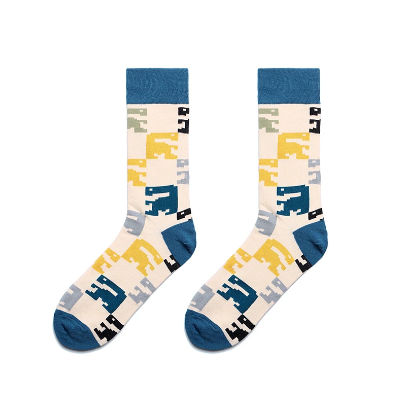 PEONFLY/Новинка; Брендовые мужские носки; забавные повседневные полосатые носки в британском стиле с бриллиантами; хлопковые длинные носки; Chaussettes Homme Fantaisie - Цвет: Scorpion
