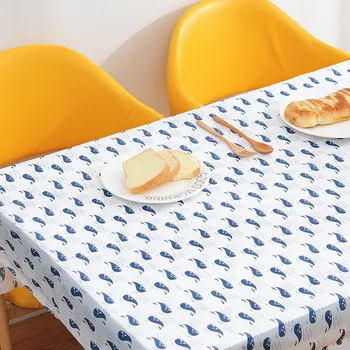 

130*180CM Pastoral Fresh Table Cloth Flower Cotton and linen Tablecloth PVC Rectangular Table Mat