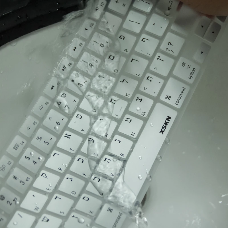 XSKN иврит силиконовая клавиатура кожи для Macbook Air Pro 13/15, синий Isreal клавиатура языка иврит чехол Apple Bluetooth