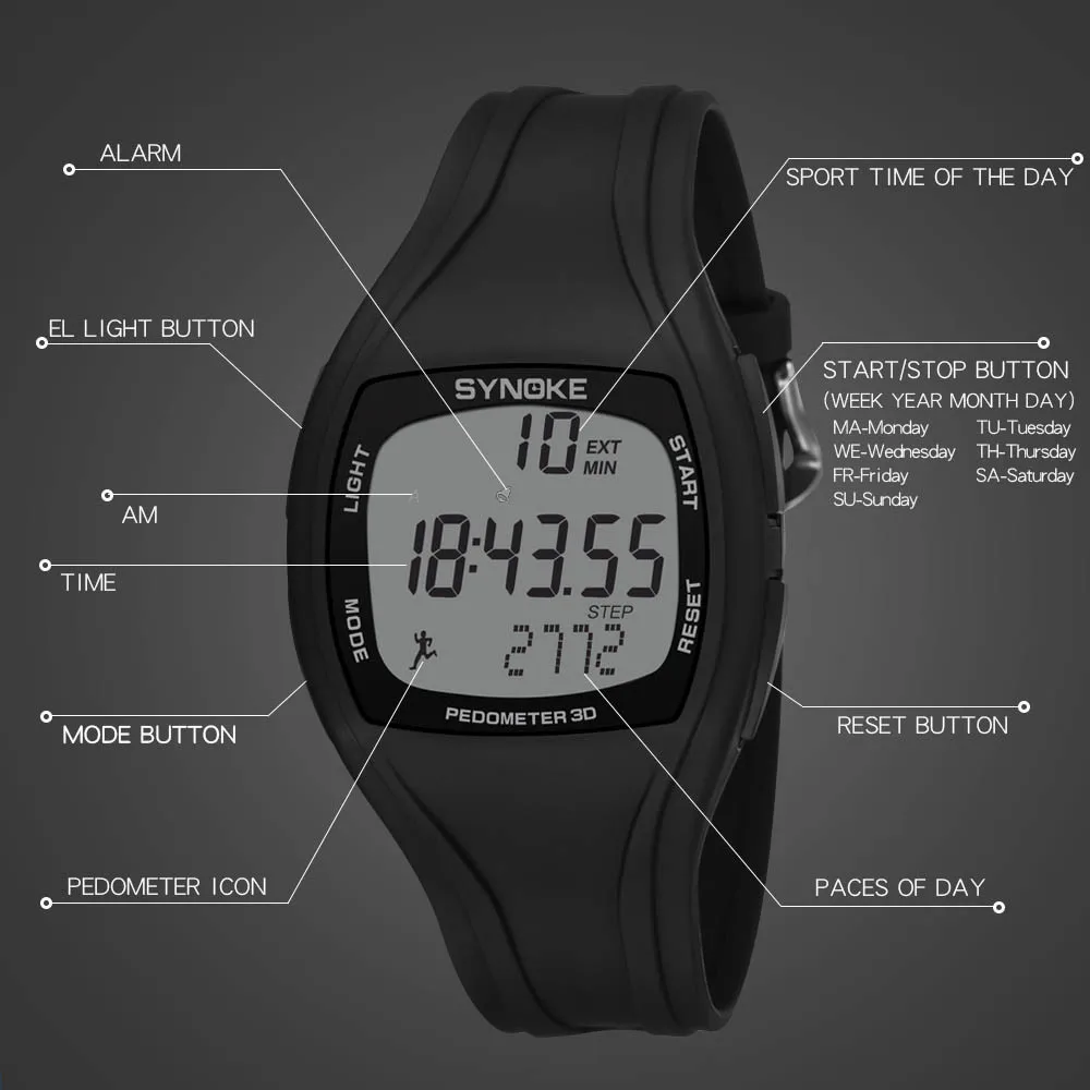 SYNOKE для мужчин спортивные часы цифровые часы водостойкий мужской хронограф Двойной Время наручные relogio reloj hombre 2019