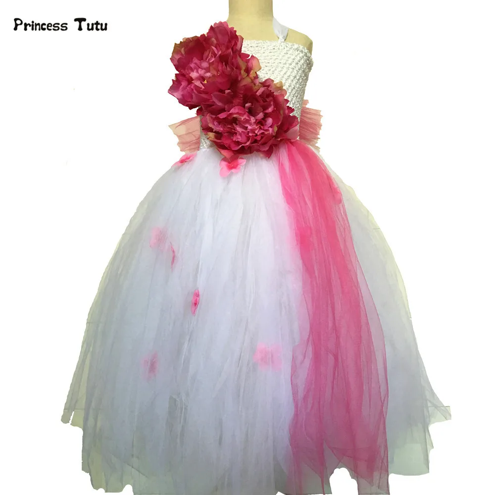 New Flower Girl Dresses Tulle Wedding Pageant Ball Gown Kids Floral Fairy White Princess Dress Children Girl Party Tutu Dress New Flower Girl Dresses Tulle Wedding Pageant Ball Gown Kids Floral Fairy White Princess Dress Children Girl Party Tutu Dress