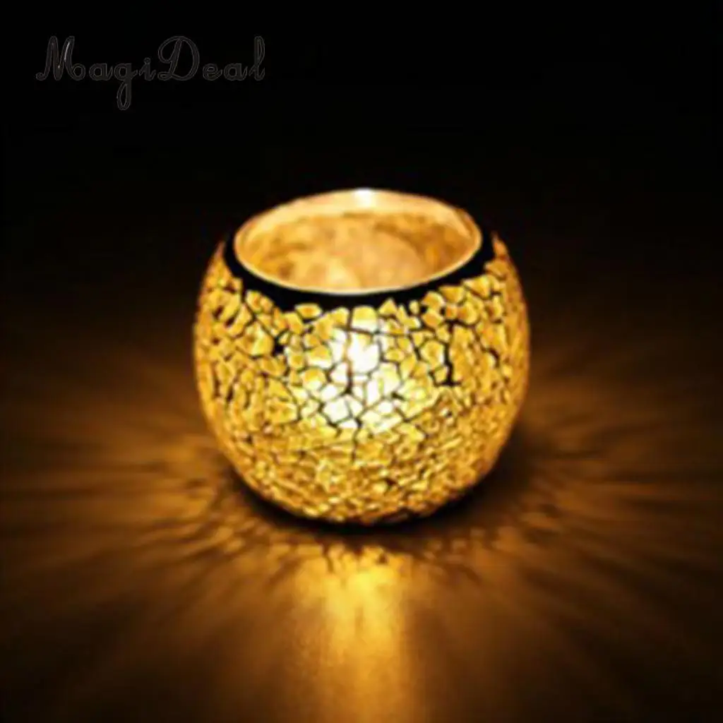 Mosaic Glass Candle Holder Votive Tealight Holder Bowl Wedding Decorative Lighting Accessories Festive Light Holder 5-set