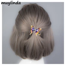 Ретро картина Бабочка заколка для волос для женщин банкетные заколки, аксессуары Стразы ювелирные изделия для волос