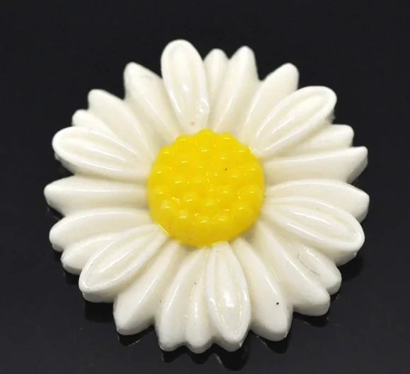 DoreenBeads Resin Embellishments Findings Flower Ivory 27.0mm(1 1/8&quot) x 3 PCs 2015 new | Украшения и аксессуары