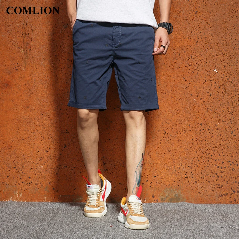 

COMLION 2018 Men's Shorts Fashion Summer Knee-length Male Shorts Cotton Casual Military Style New Brand Cargo Shorts Men F22