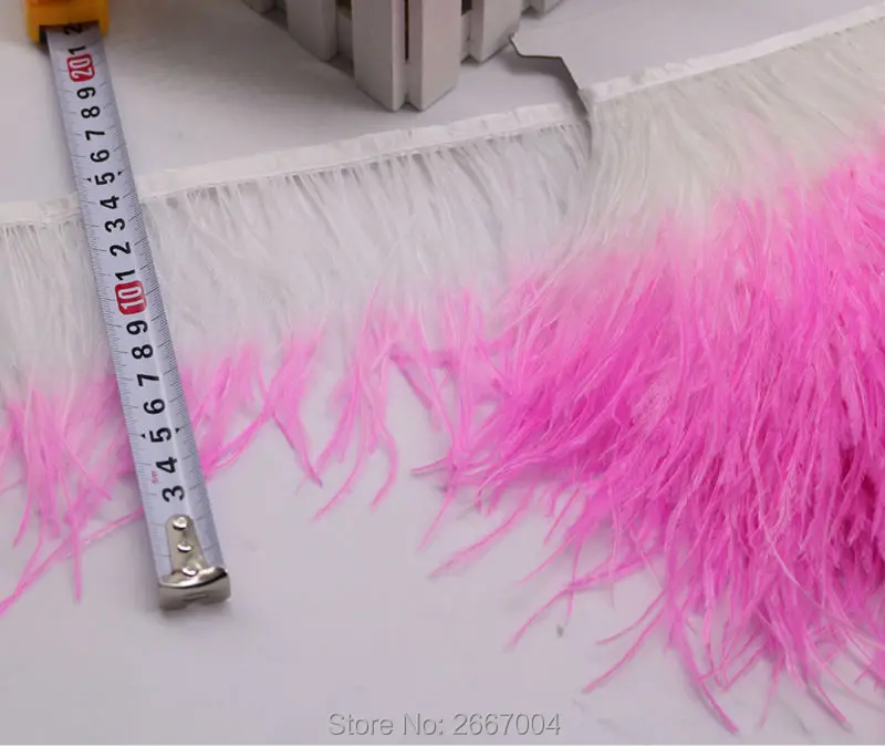 950.800 bicolor ostrich feather trim white and pink 4