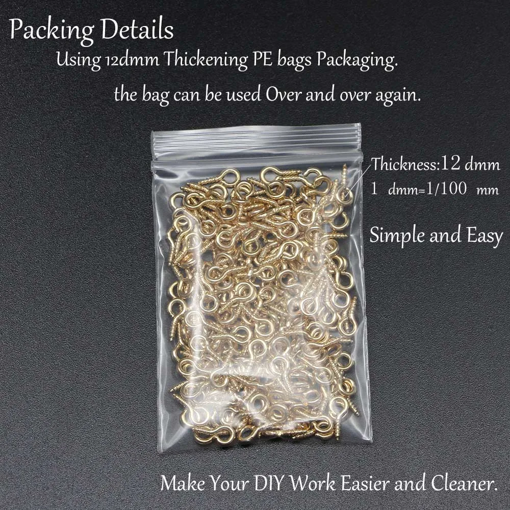 100-200pcs Small Tiny Mini Eye Pins Eyepins Hooks Eyelets Screw Threaded Gold Clasps Hooks Jewelry Findings For Making DIY