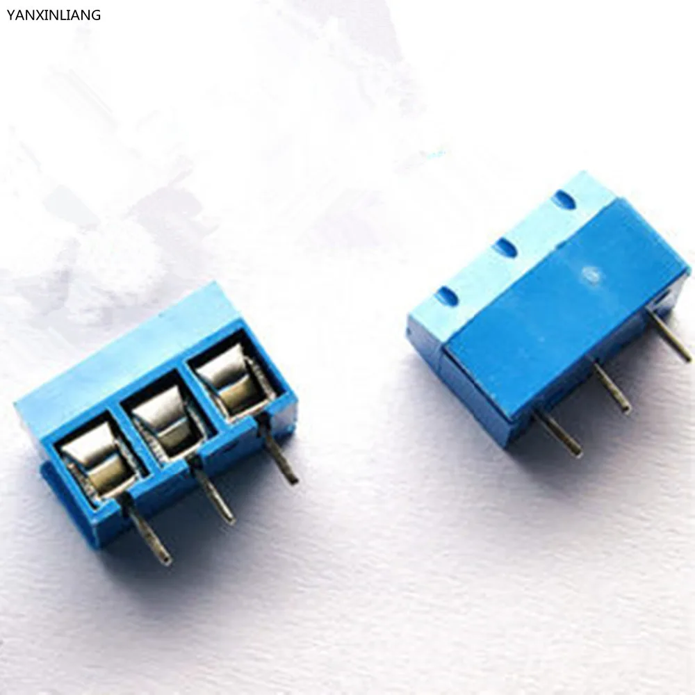

100Pcs 3 Pin Screw Terminal Block Connector 5mm Pitch KF301-5.0-3P