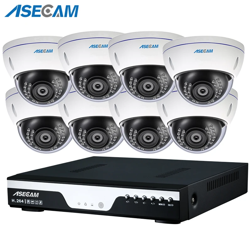 NVR 48V POE 1080P CCTV System 2MP HD Network Vandalproof Anti vandal Indoor Dome Motion Detection