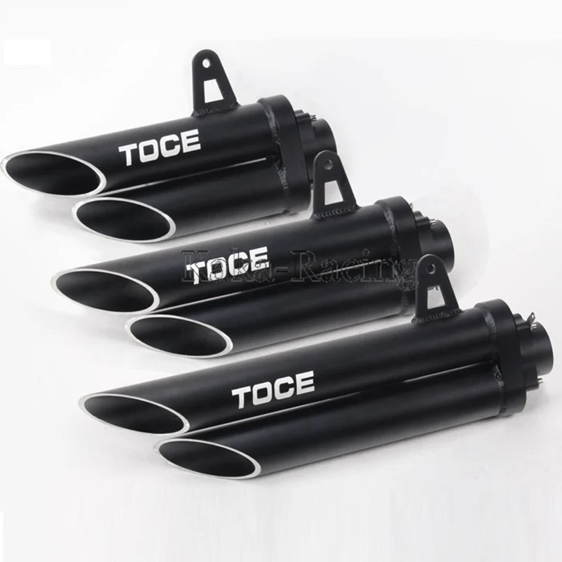 

ID: 51mm High quality Universal Motorcycle Double Exhaust Muffler Pipe for toce Muffler gsxr750 zx10r R1 R6 z900 z1000 cbr1000rr