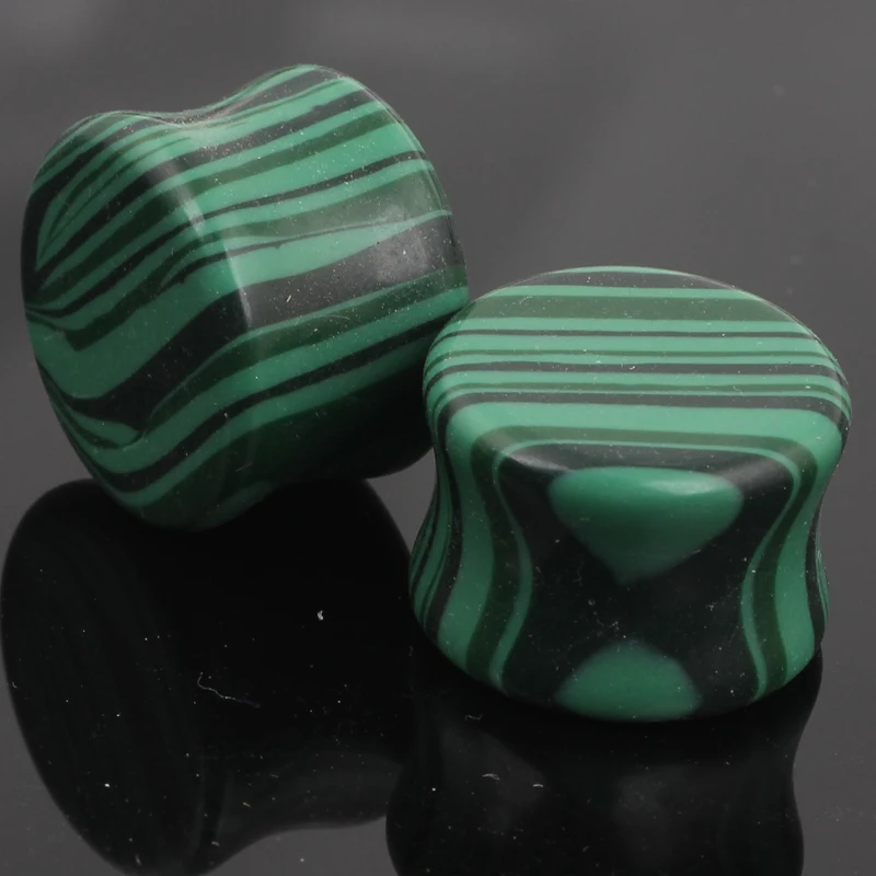 Genuine Opalite Organic Natural Polished Stone Ear Plug or Flesh Tunnel New Peacock stretcher plugs expander body jewelry