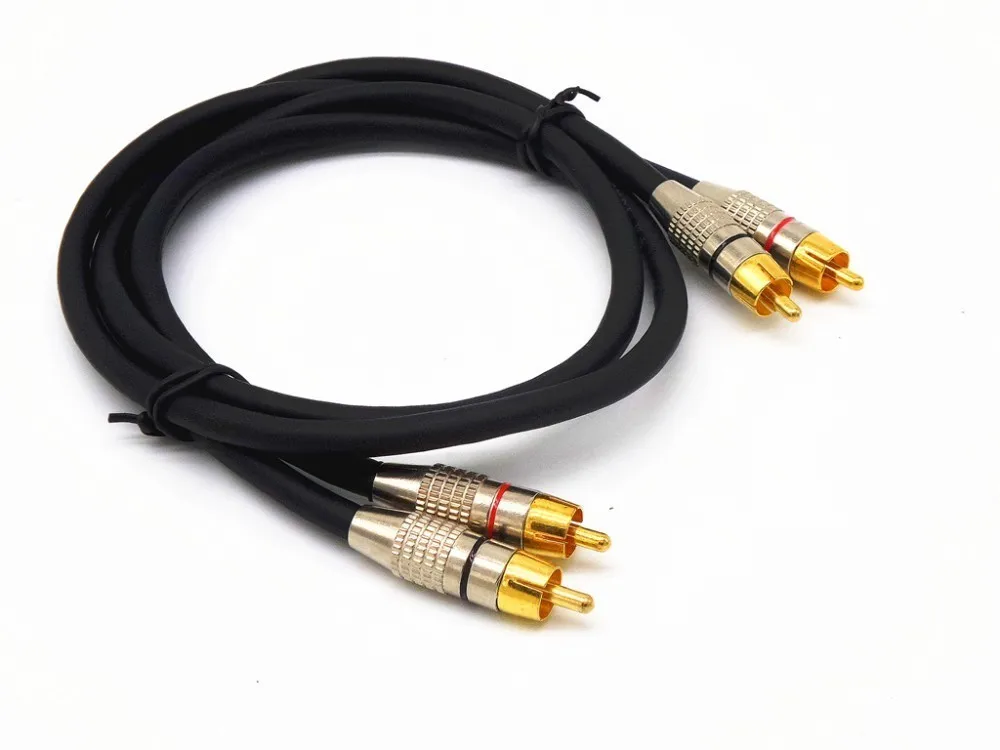 Высококачественный экранирующий сигнал помех 2RCA штекер аудио кабель
