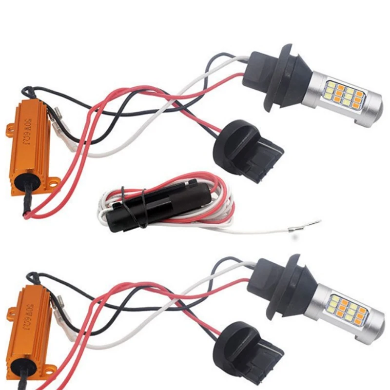 2X T20 7440 20 1156 1157 3156 2835 двухцветный СВЕТОДИОДНЫЙ Переключатель DRL Canbus светильник для