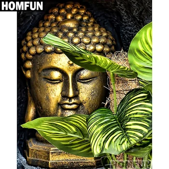 

HOMFUN Full Square/Round Drill 5D DIY Diamond Painting "Religious Buddha" Embroidery Cross Stitch 5D Home Decor Gift A01660