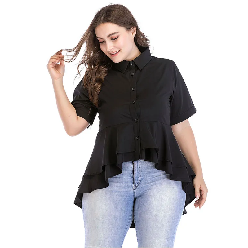 

Plus Size 6XL Ruffle Tops Blusas Mujer Verano 2019 Summer Woman Blouses Kimono Mujer Blouse Femme Shirts Casual Camisetas Mujer