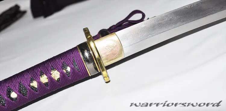 Японский самурайский короткий меч Танто сложенный стальной полный лезвие Tang Sharp