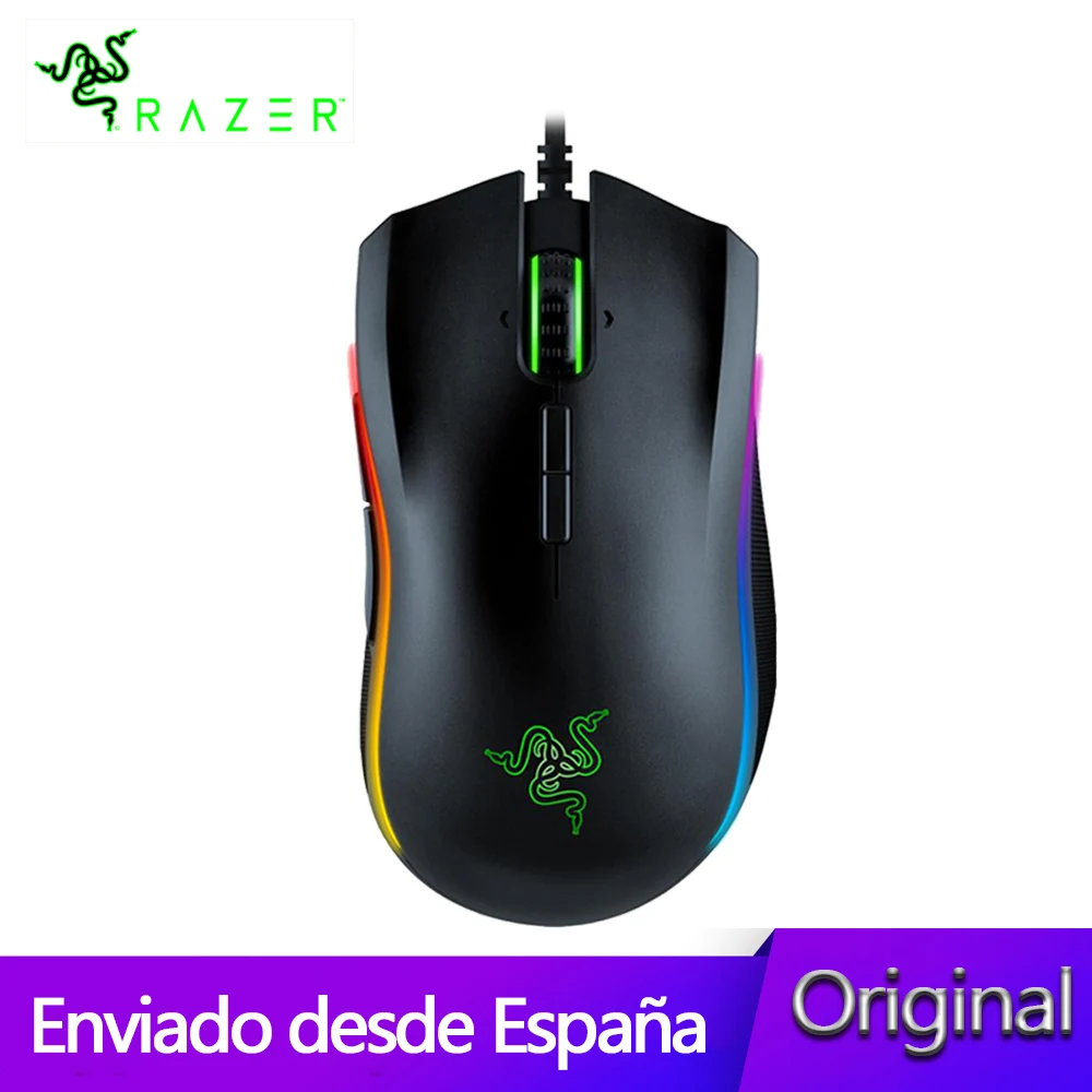 

Original Razer Mamba Elite Wired Gaming Mouse 5G Advanced Optical Sensor 16000 DPI RGB Backlight PC Gamer For PC Laptop Computer